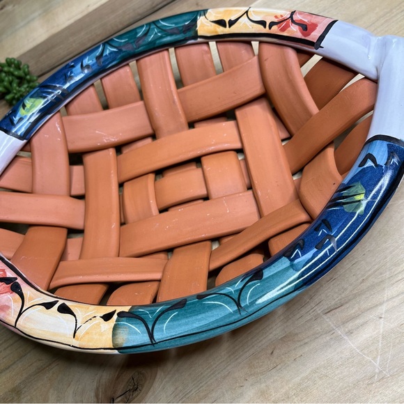 Lyn Bonde terra-cotta woven bread warmer & bread baker EUC - Picture 10 of 11